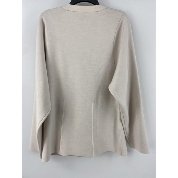 COS Sweater Womens Large Cardigan Beige Heavyweight Quiet Luxury Closet Staple - Picture 2 of 10